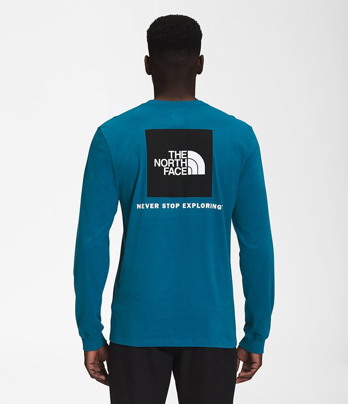 Camiseta The North Face Hombre Azules Manga Larga Box Nse 13490XIQN